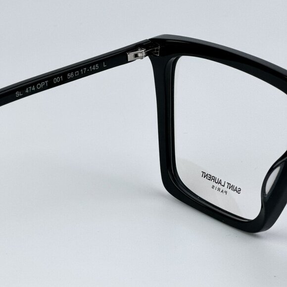 Saint Laurent SL474OPT 001 BRAND NEW Eyeglasses Black Square Unisex - Picture 11 of 12